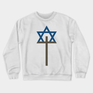 Combination of Star of David with Cross religious symbols Crewneck Sweatshirt